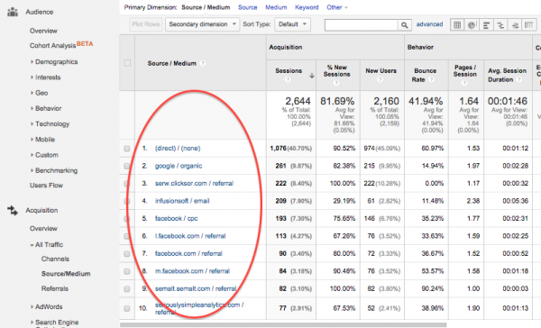 Google Analytics - Source_medium